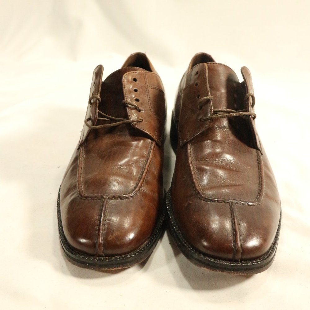 COLE HAAN Brown Leather Split Toe Loafers Sz 8 US Men - Picture 6 of 13